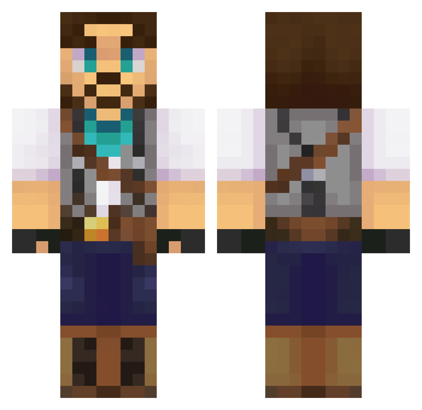 HafStac Minecraft skin, front and back view