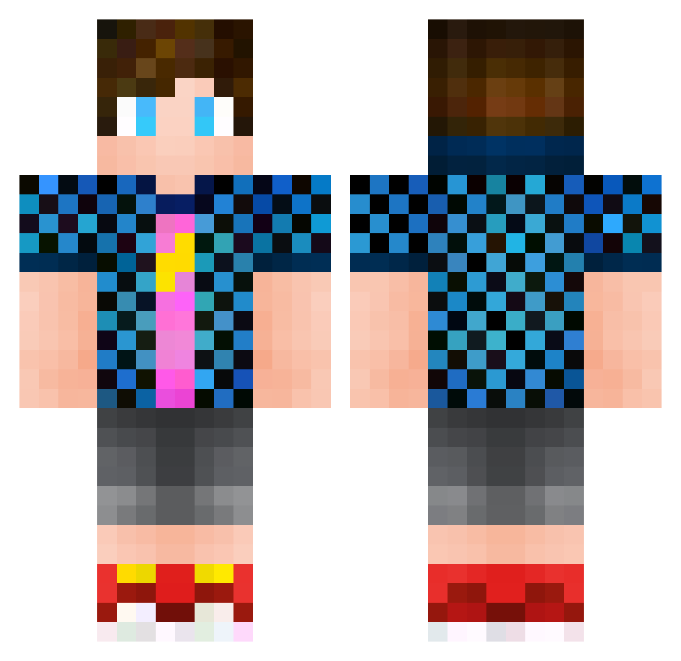 dillkil Minecraft skin, front and back view