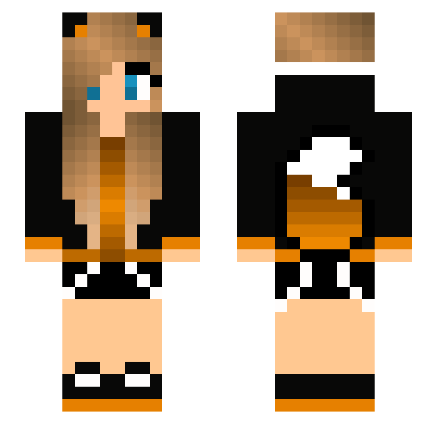 LittleCutiePie Minecraft skin, front and back view
