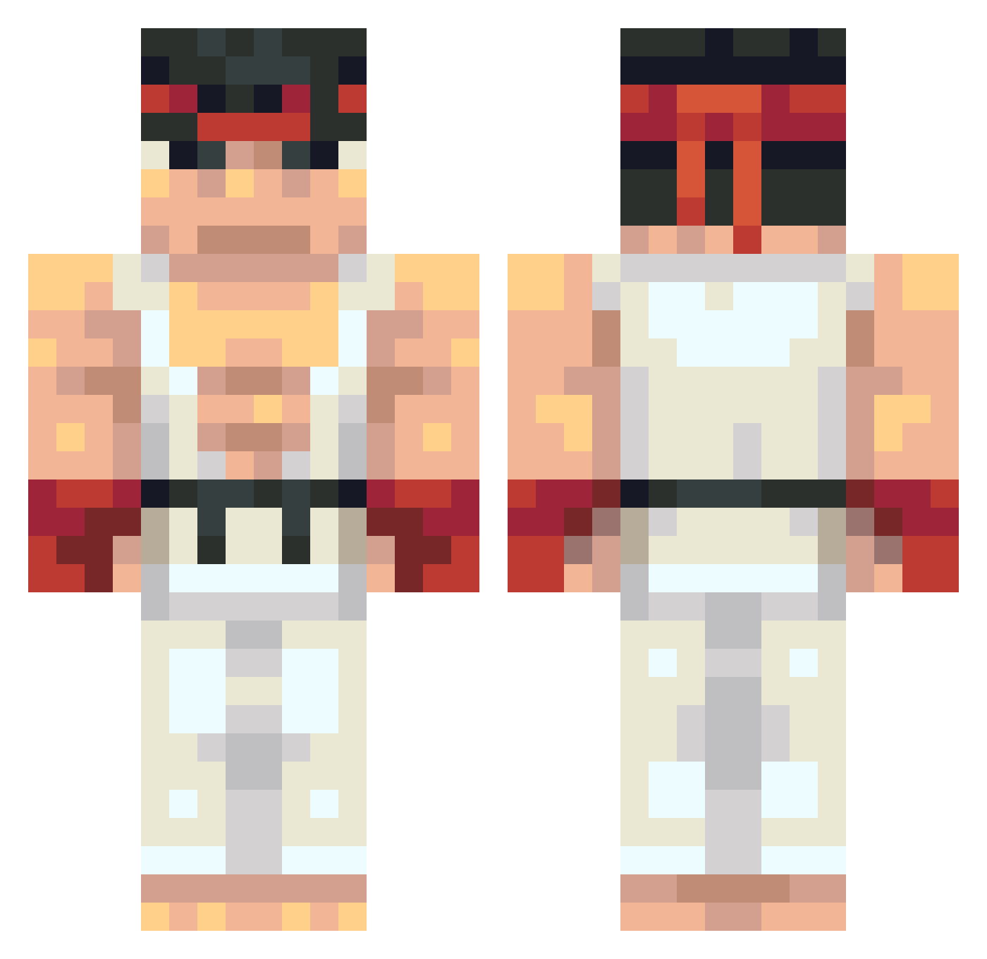 TOMMYOMEGA Minecraft skin, front and back view