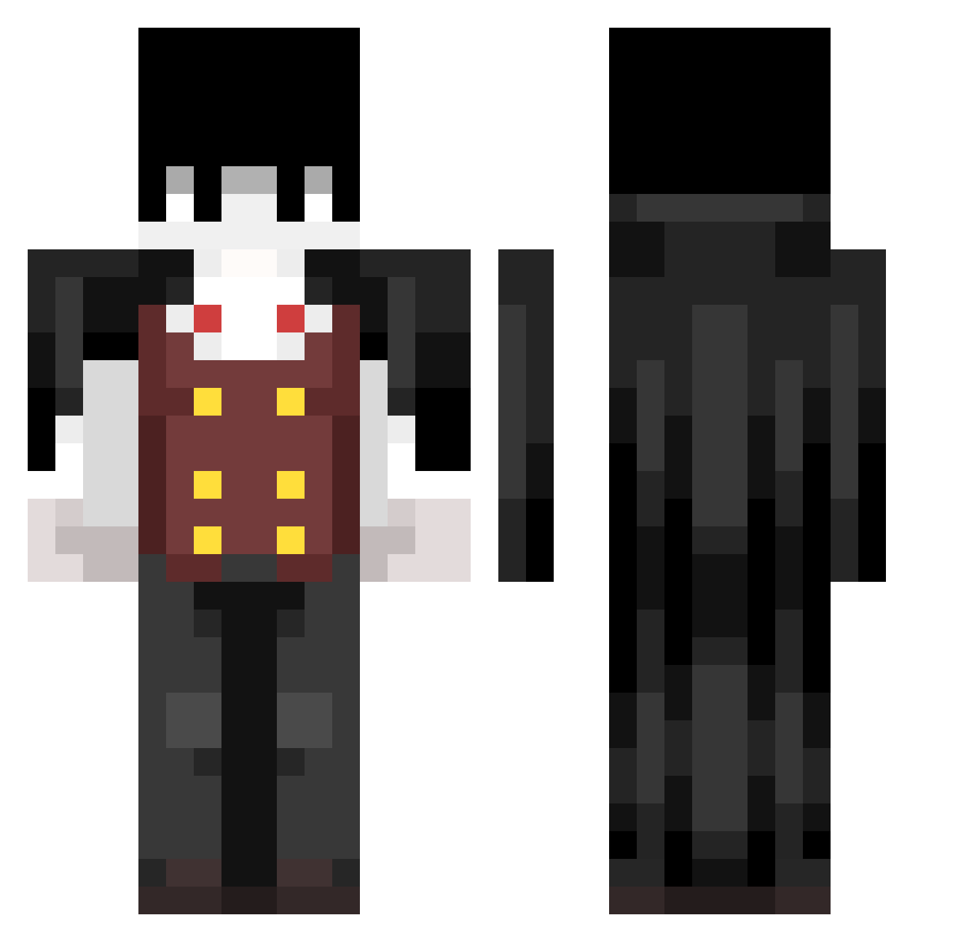 maoyuye Minecraft skin, front and back view