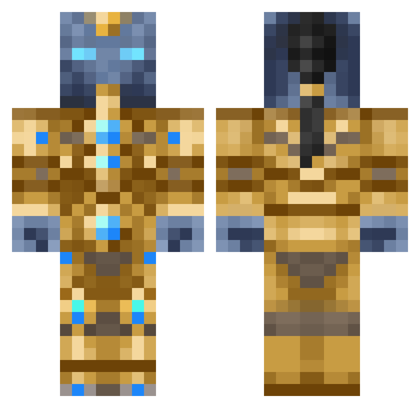 Ricktr Minecraft skin, front and back view