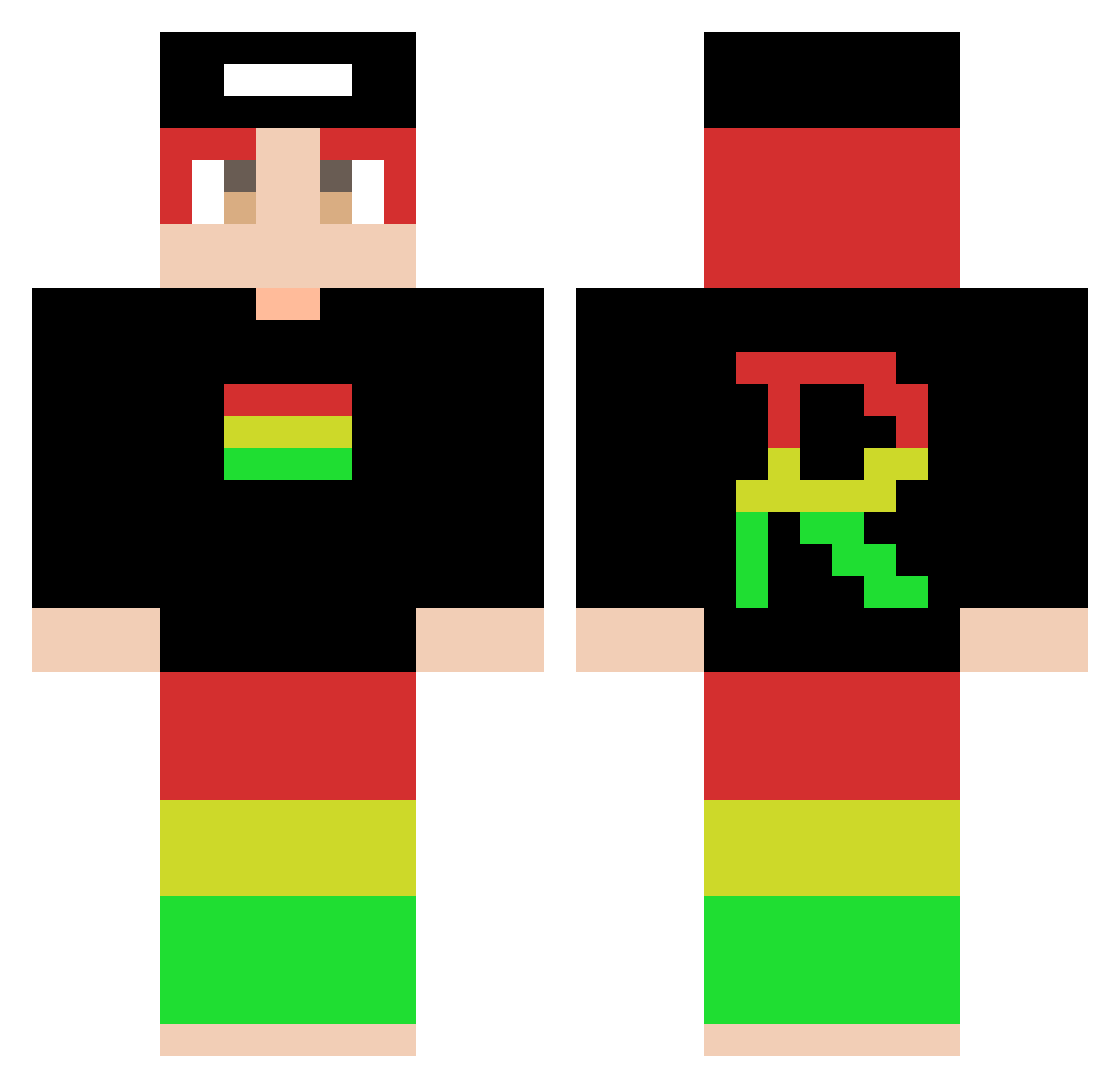mk_doragon Minecraft skin, front and back view