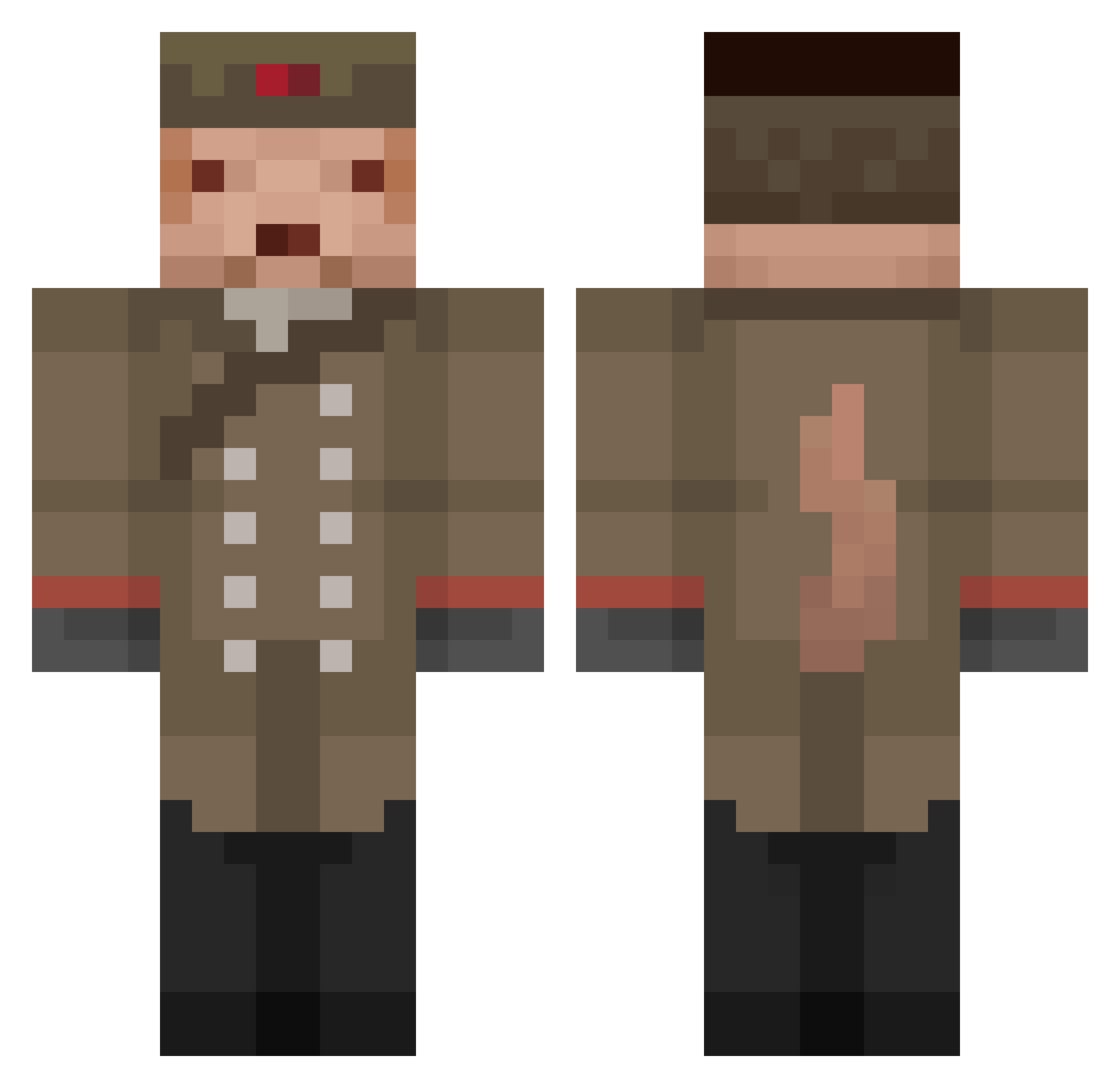 shicaum Minecraft skin, front and back view