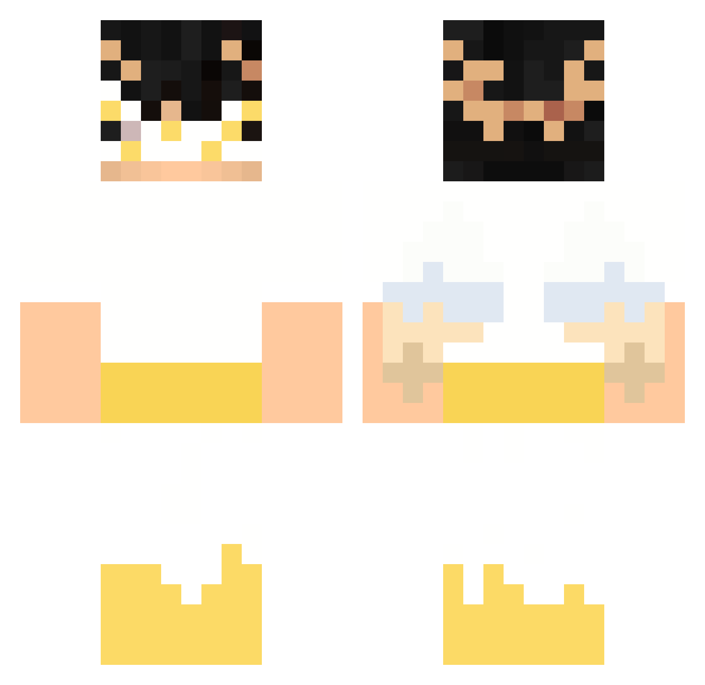 C_Theseus Minecraft skin, front and back view