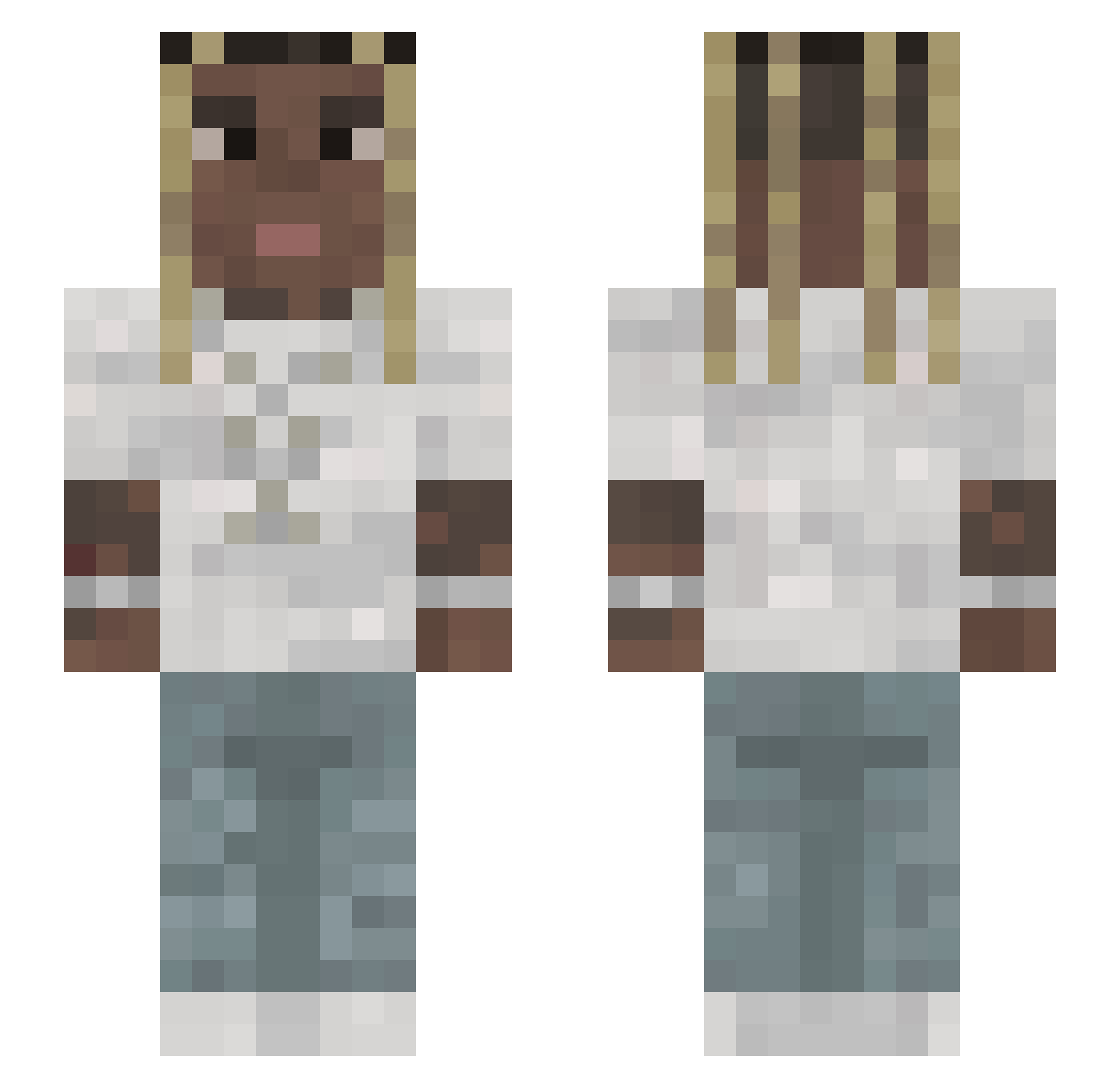 harecut Minecraft skin, front and back view