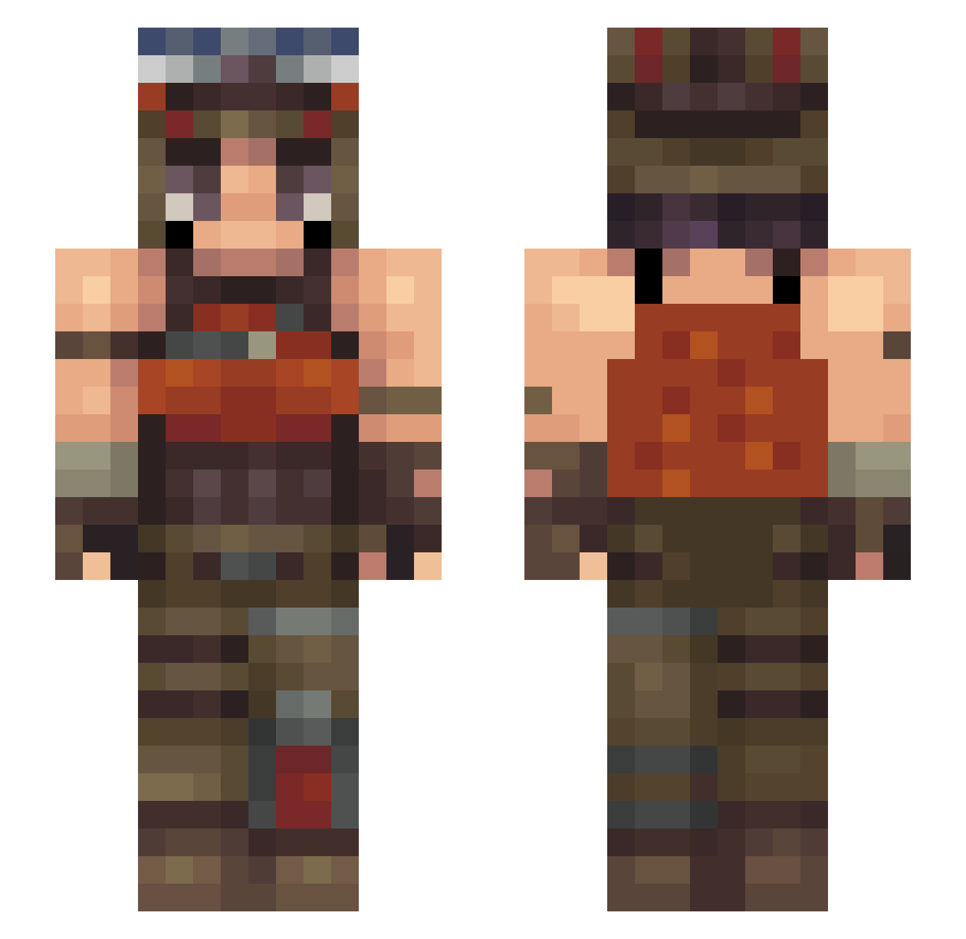 DiePxssyFunkelt Minecraft skin, front and back view