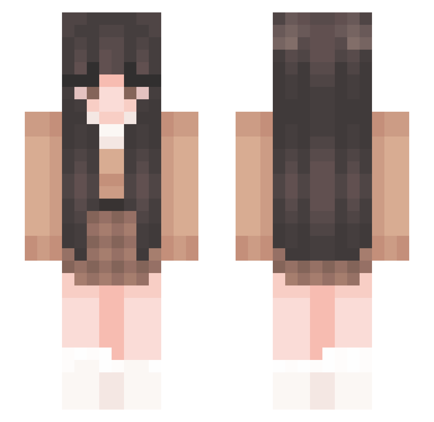 Vvweb Minecraft skin, front and back view