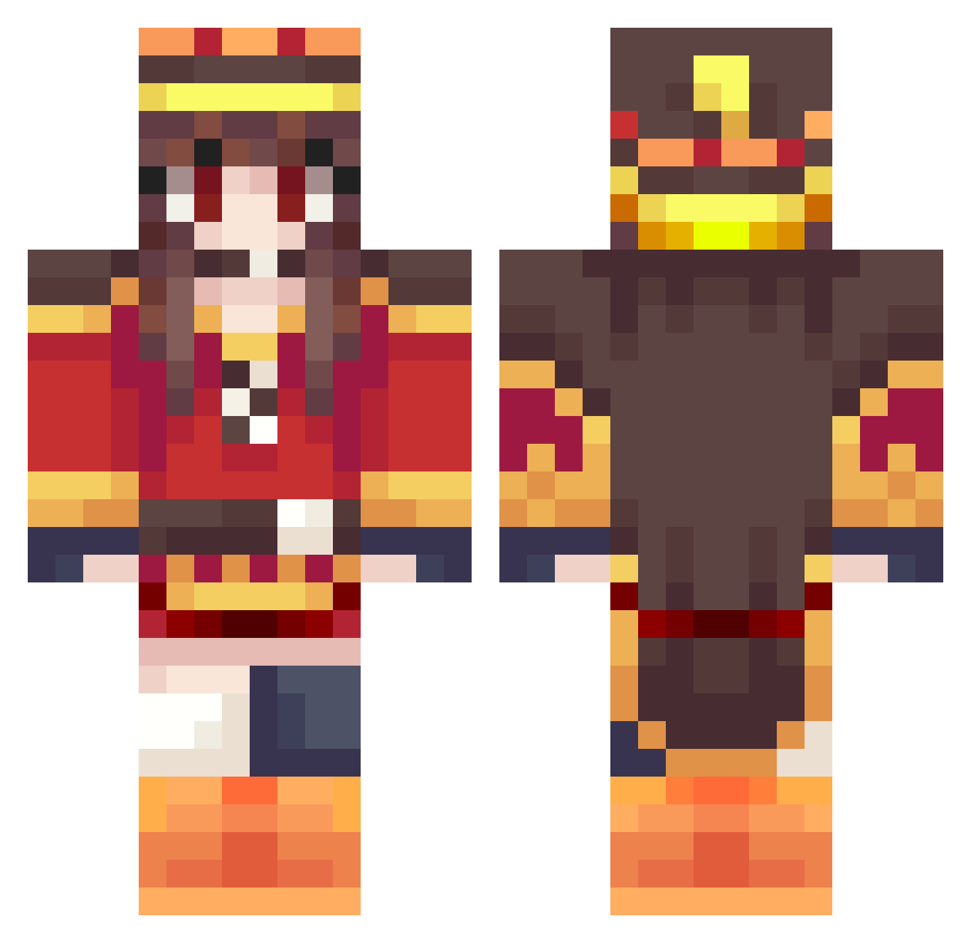 tyako_rize Minecraft skin, front and back view