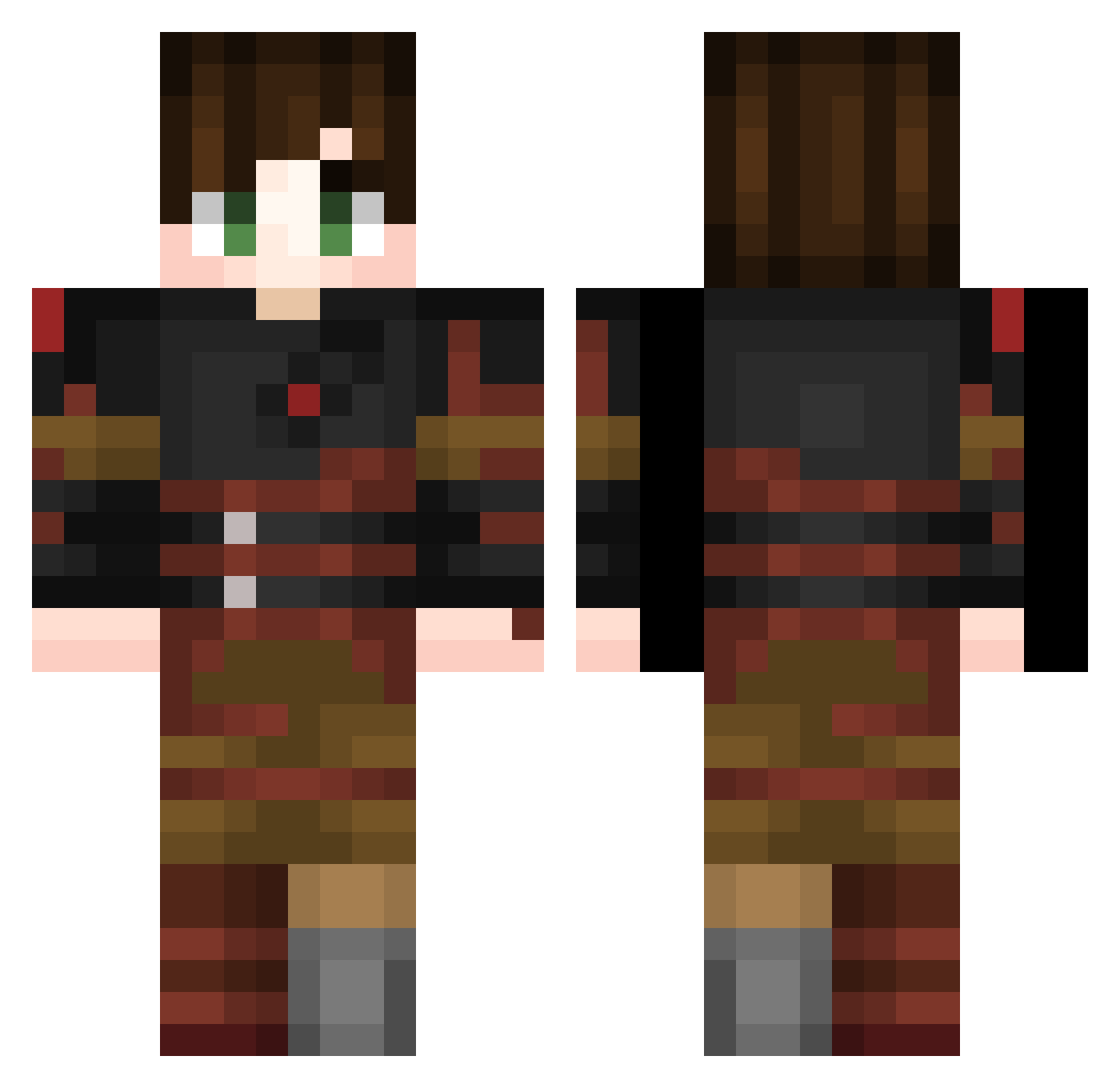 kcliski Minecraft skin, front and back view