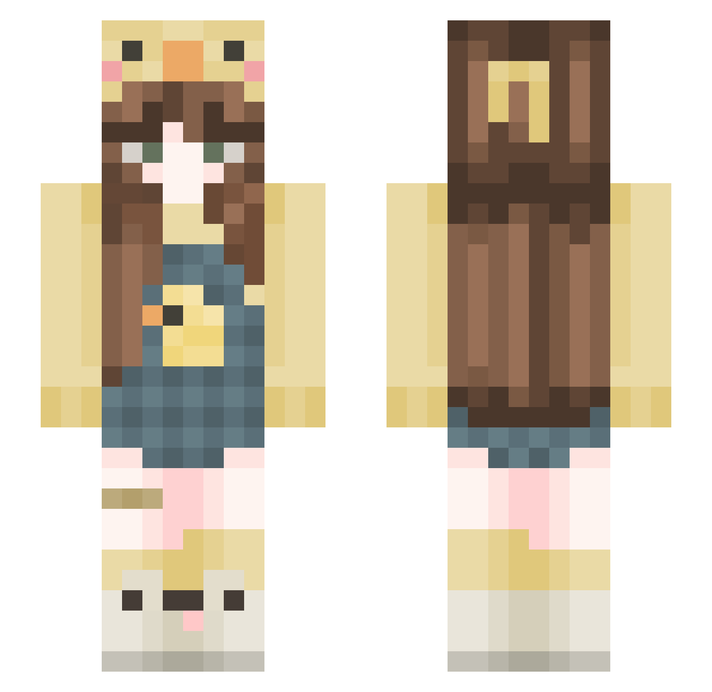 Bagelbun Minecraft skin, front and back view