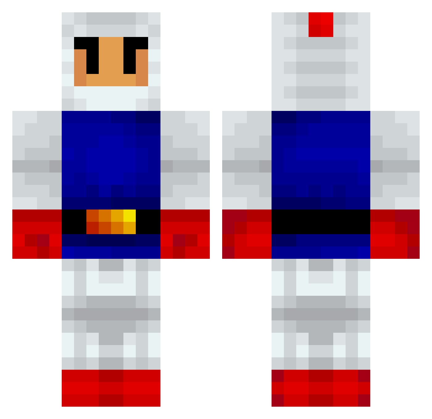 ACEICEACE Minecraft skin, front and back view