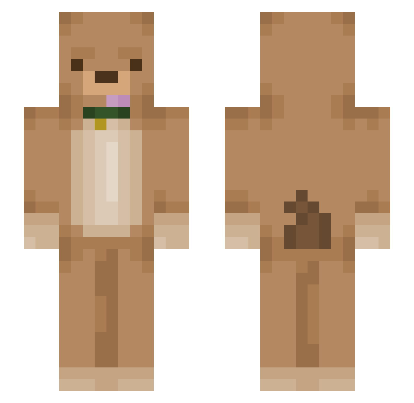TiKoPigeon Minecraft skin, front and back view