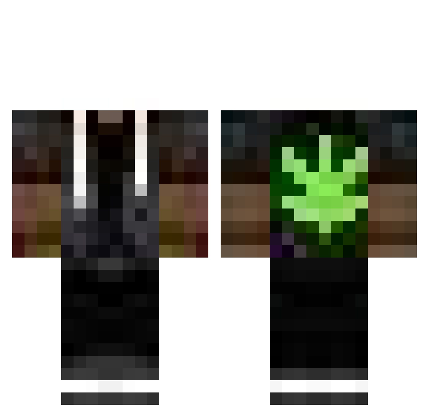 Habsi Minecraft skin, front and back view