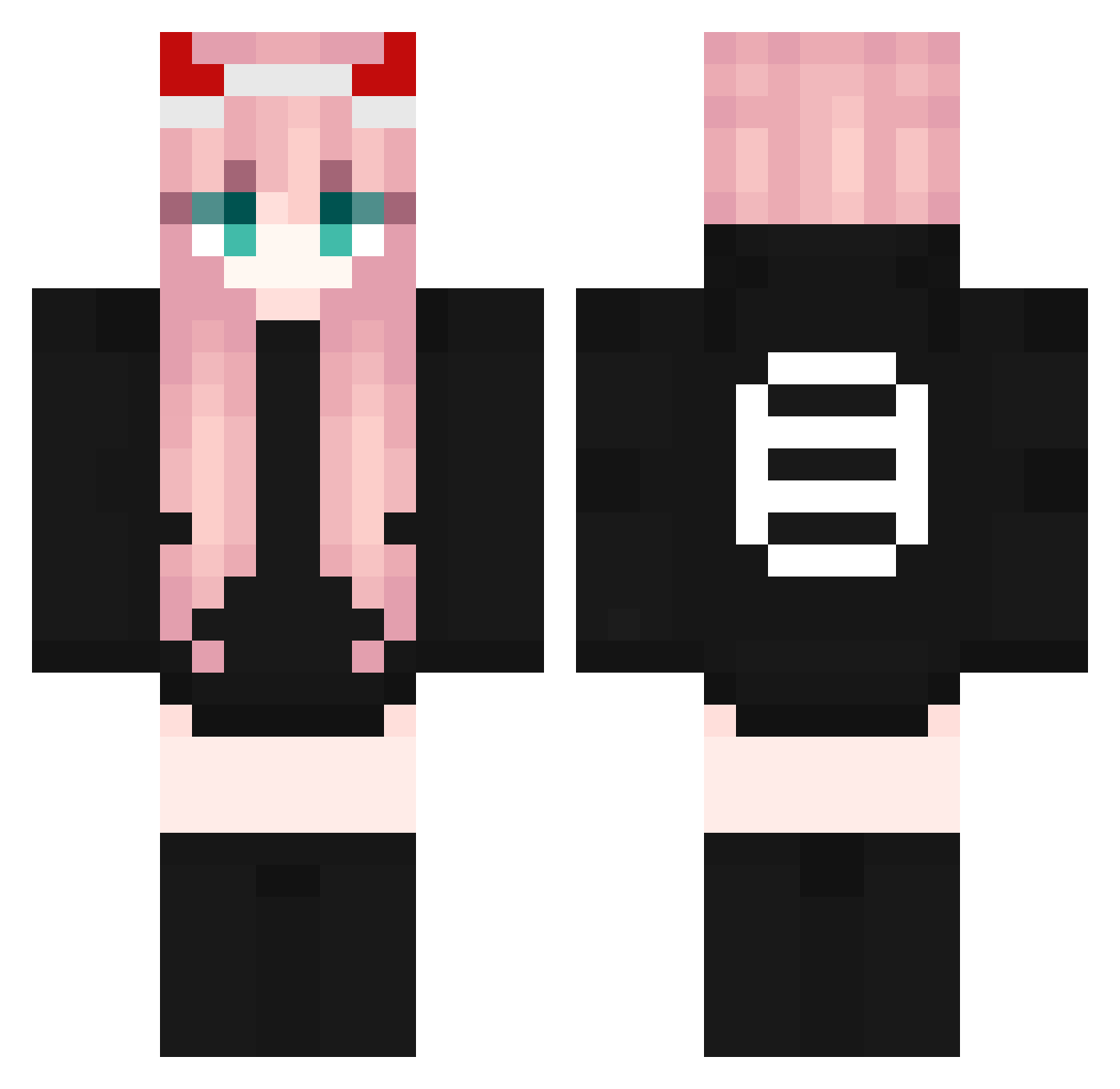 YuHazas Minecraft skin, front and back view