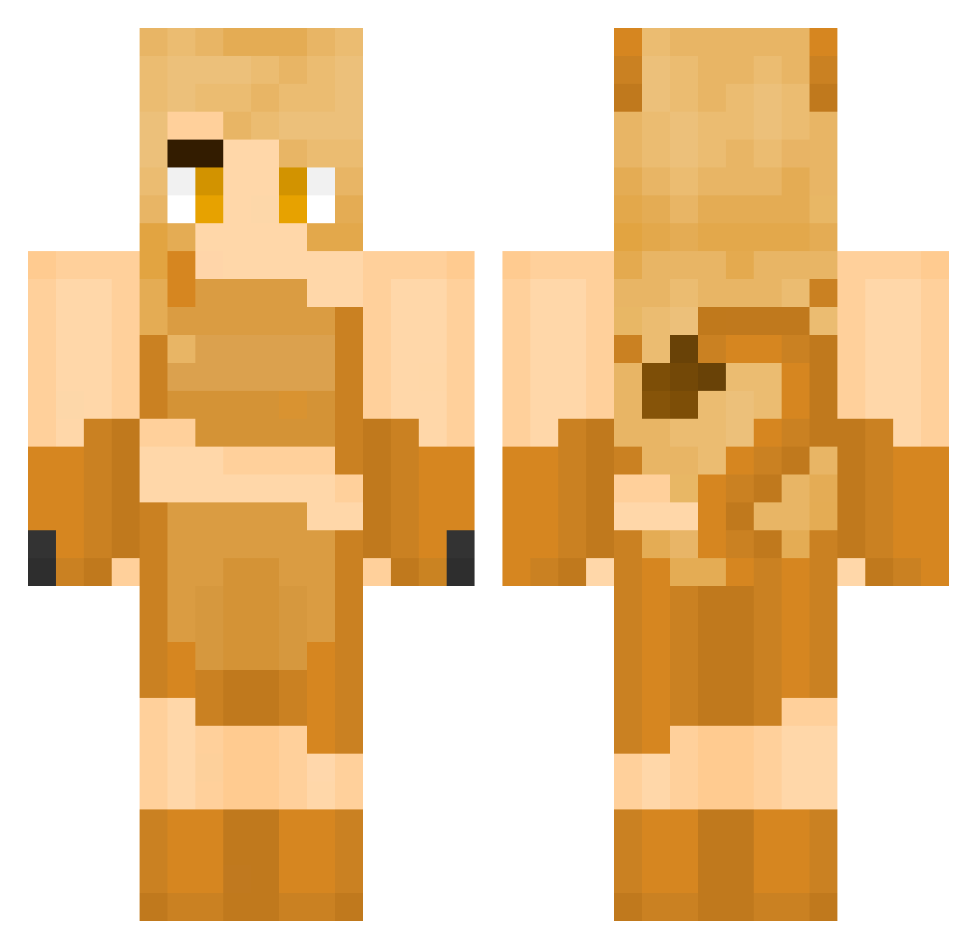 Rredjinx Minecraft skin, front and back view