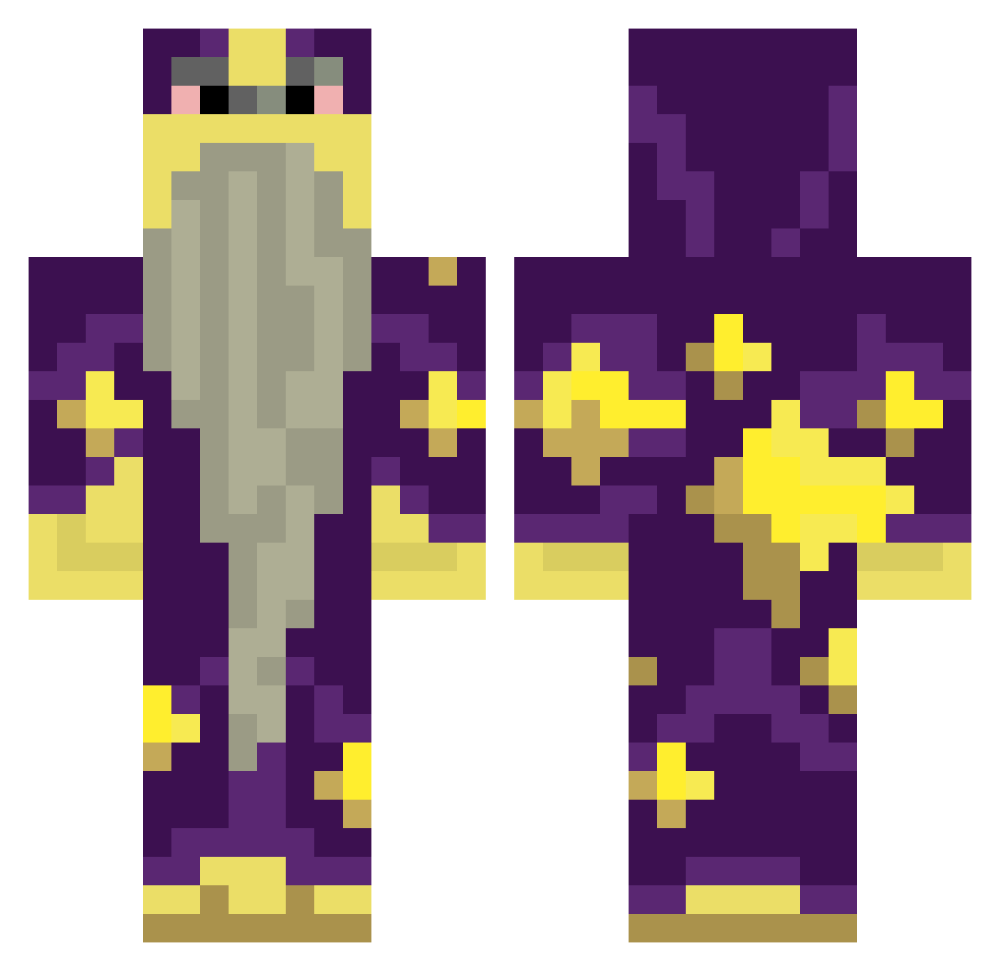 Haikmet Minecraft skin, front and back view
