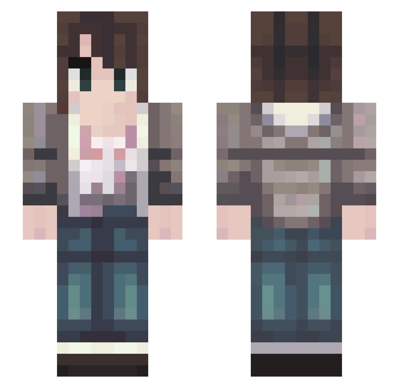 Zelenyknedlicek Minecraft skin, front and back view