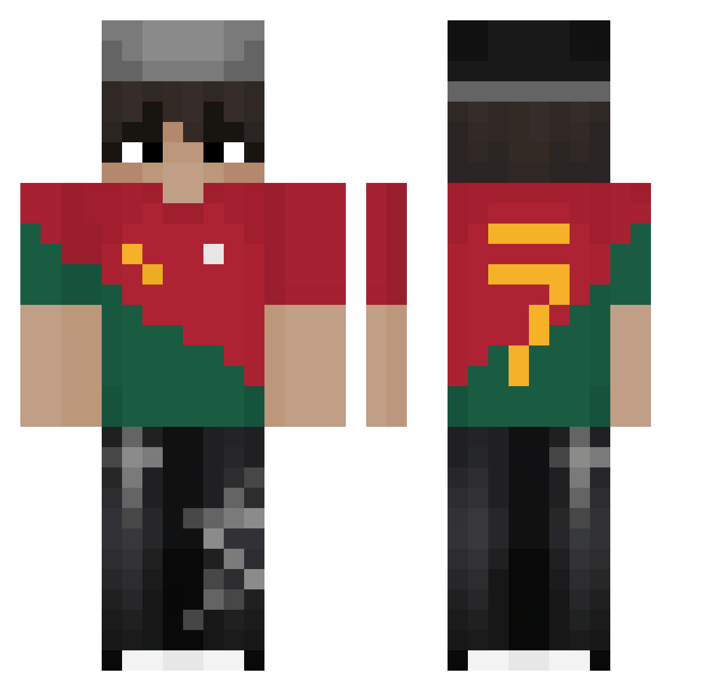 furryAi Minecraft skin, front and back view