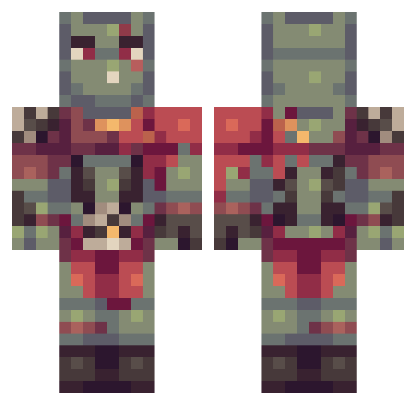 Hong_key Minecraft skin, front and back view