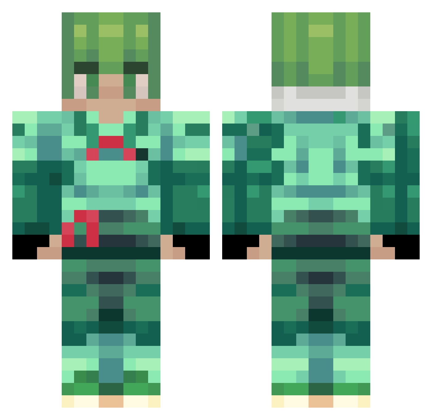 HumcerP29 Minecraft skin, front and back view