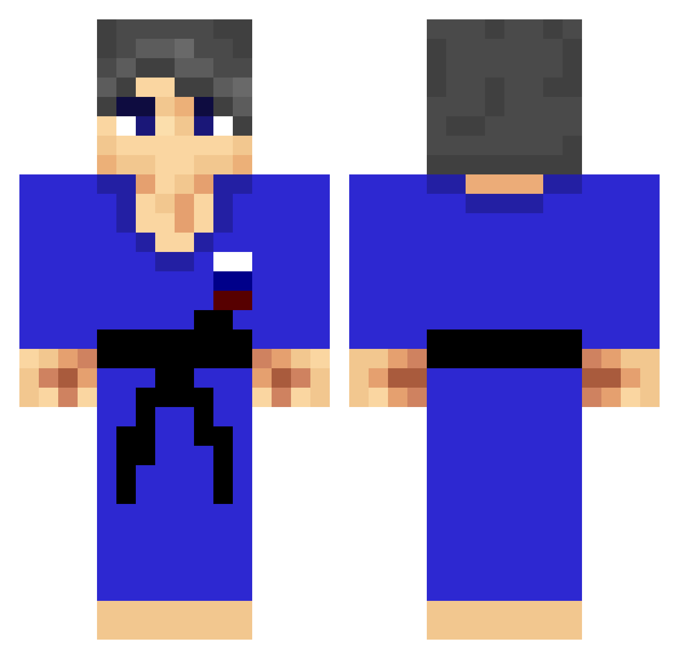 Russian001 Minecraft skin, front and back view