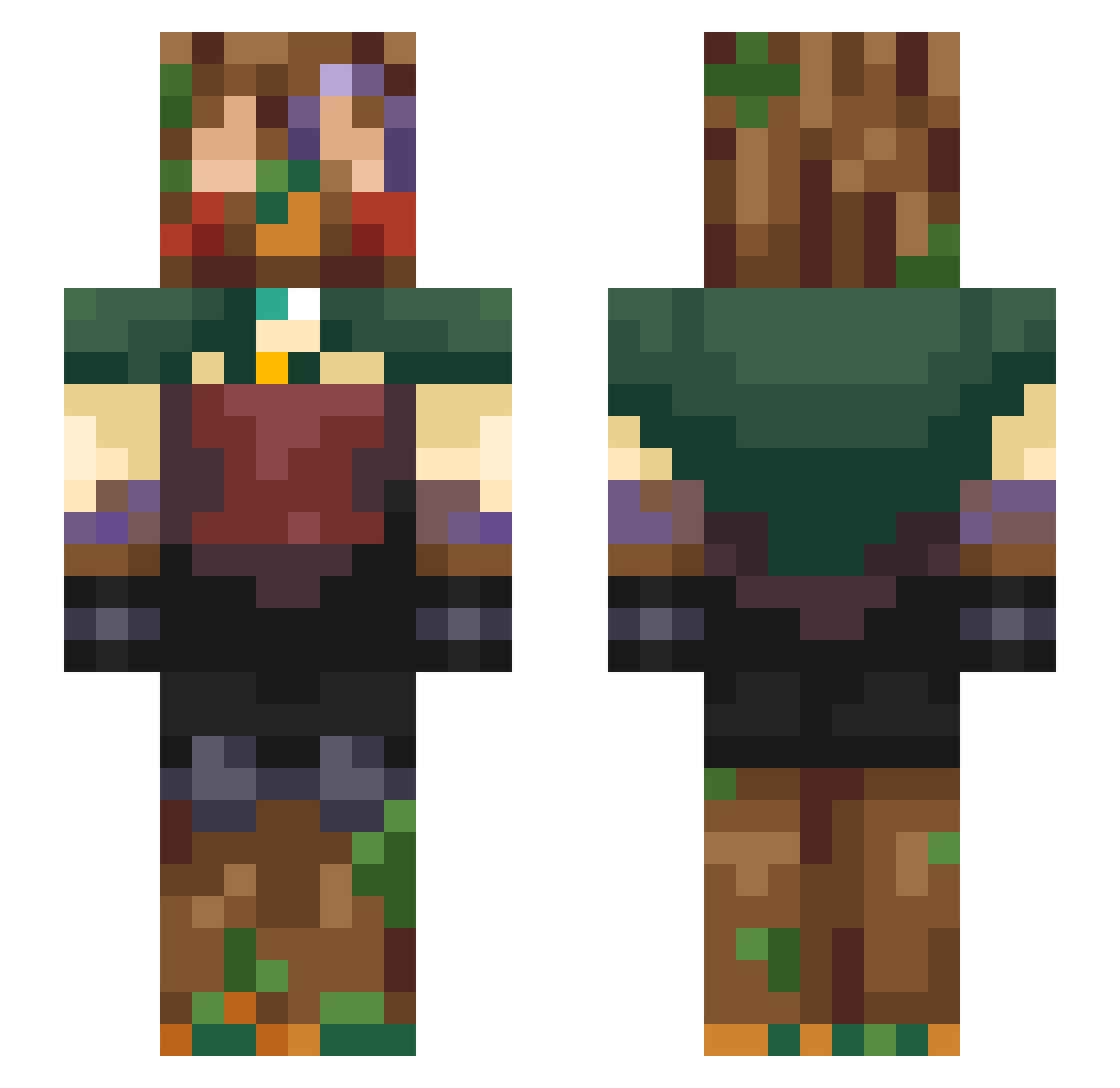 Aotier Minecraft skin, front and back view