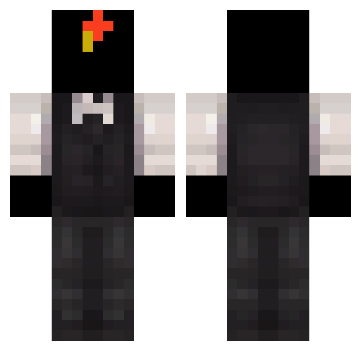 qxer0 Minecraft skin, front and back view