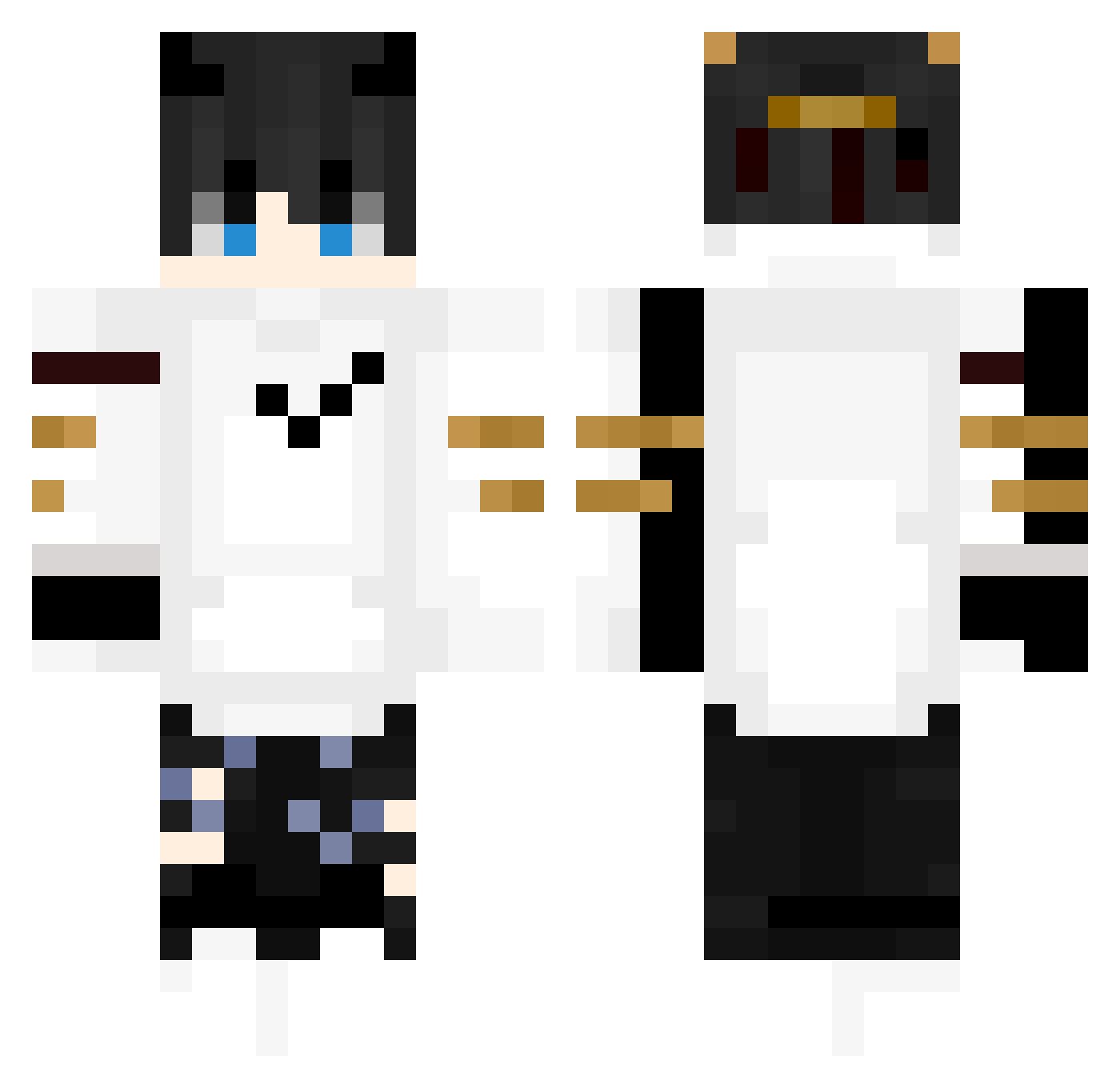 Xeltriz Minecraft skin, front and back view