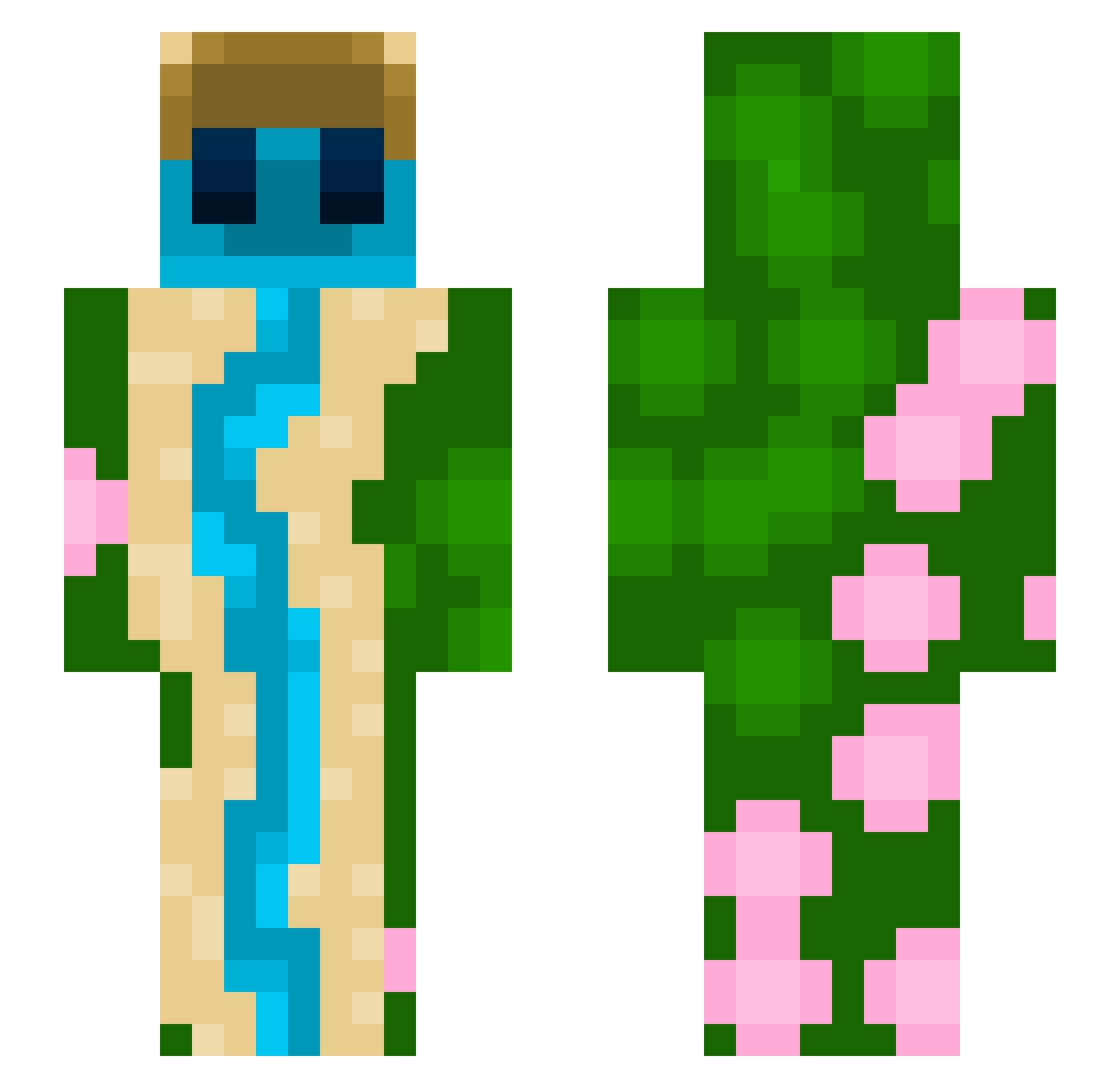 ReUpwelling Minecraft skin, front and back view
