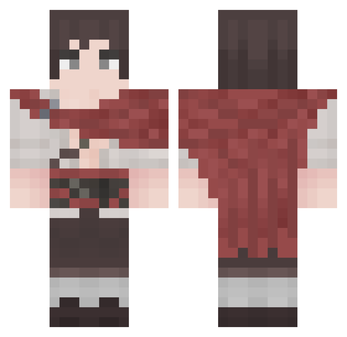IQtaxxx Minecraft skin, front and back view