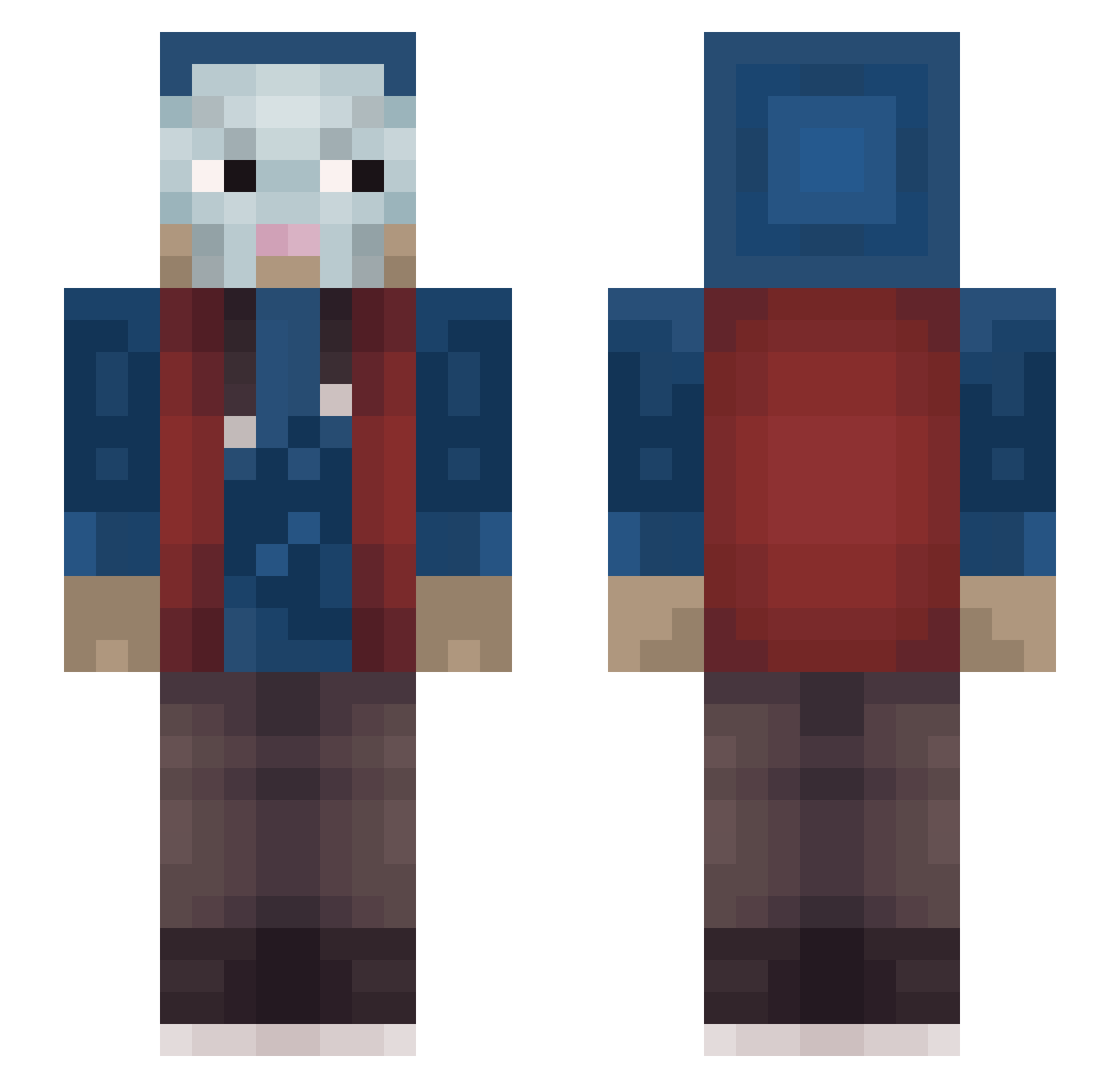ValYourBoy Minecraft skin, front and back view