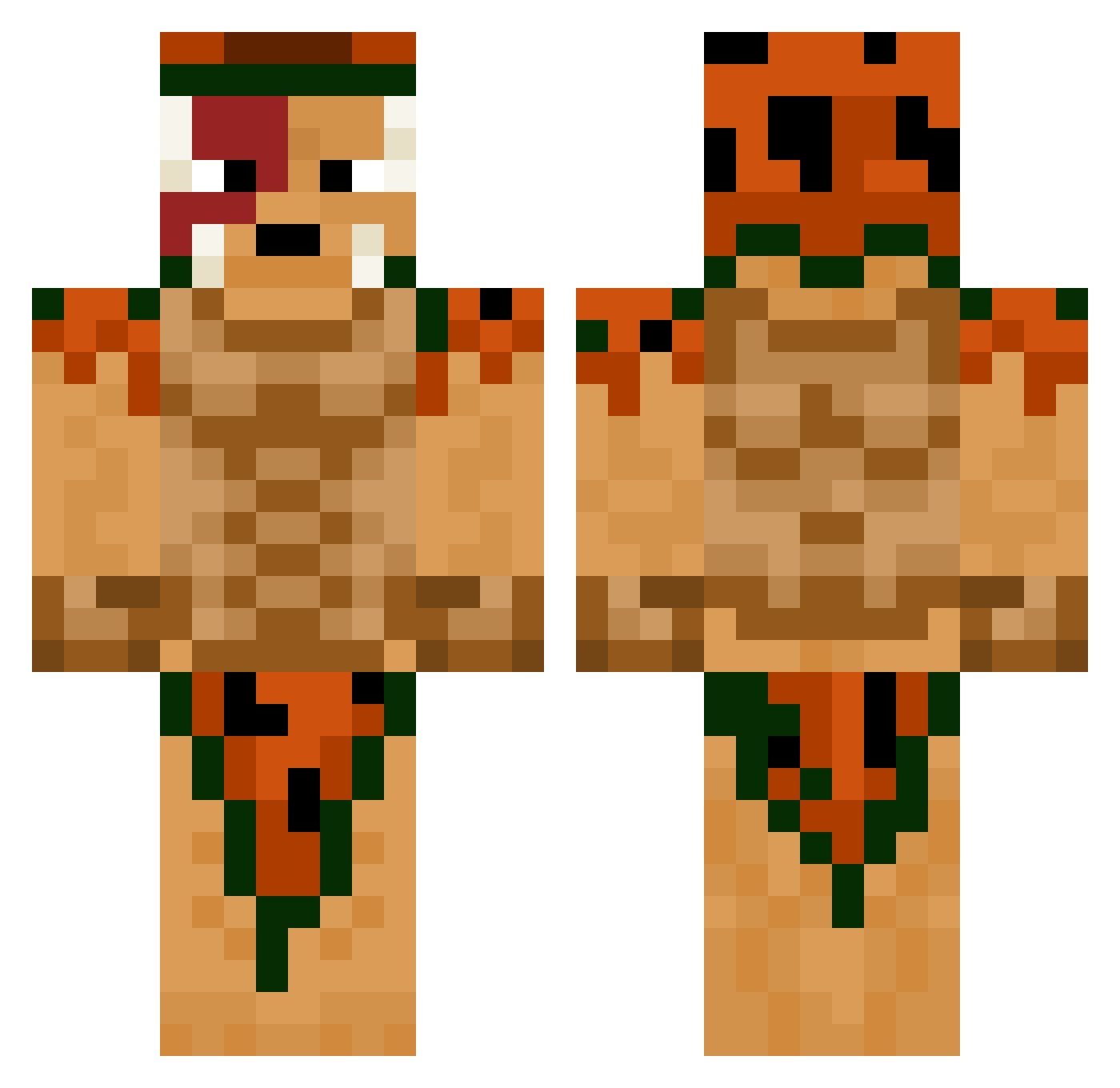 Jaquar Minecraft skin, front and back view