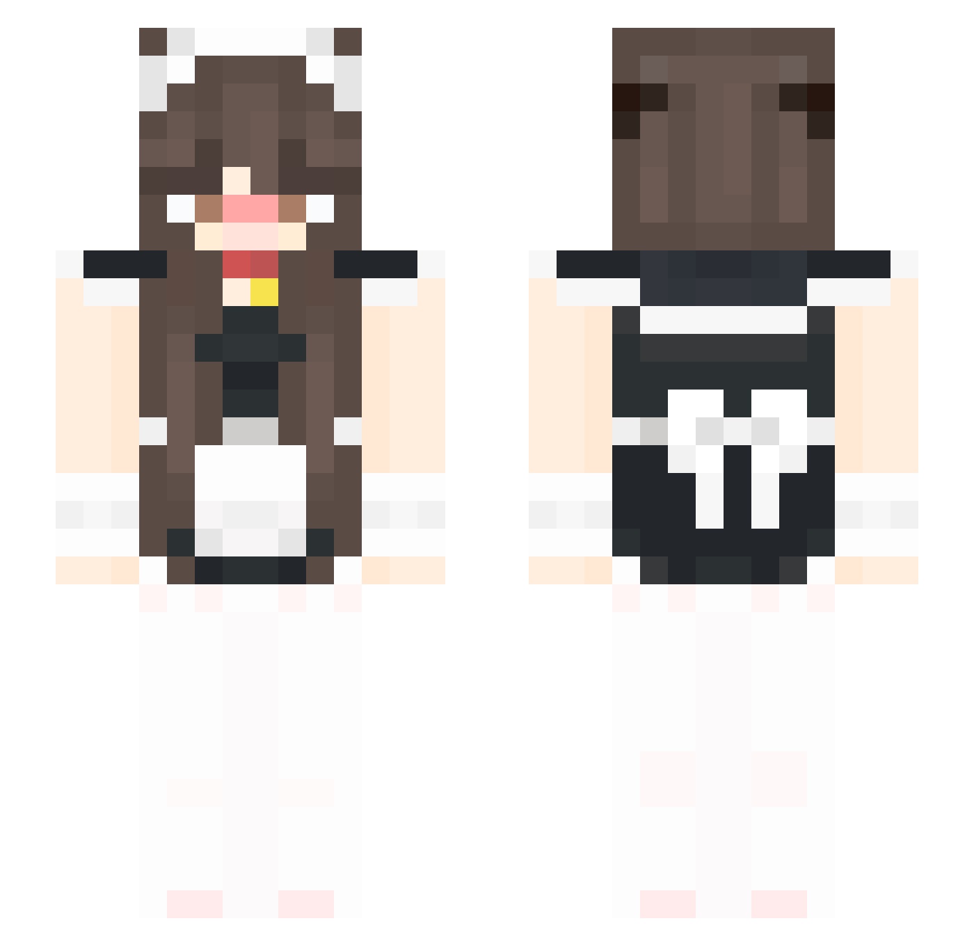 WhosAngie Minecraft skin, front and back view