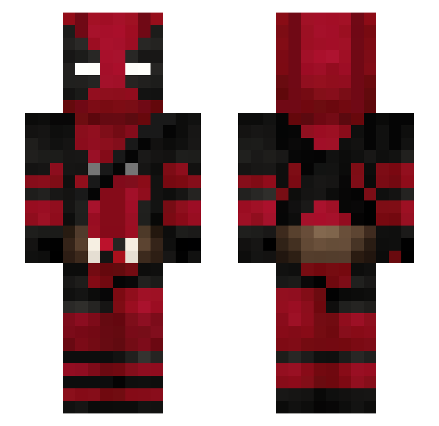 Revas Minecraft skin, front and back view