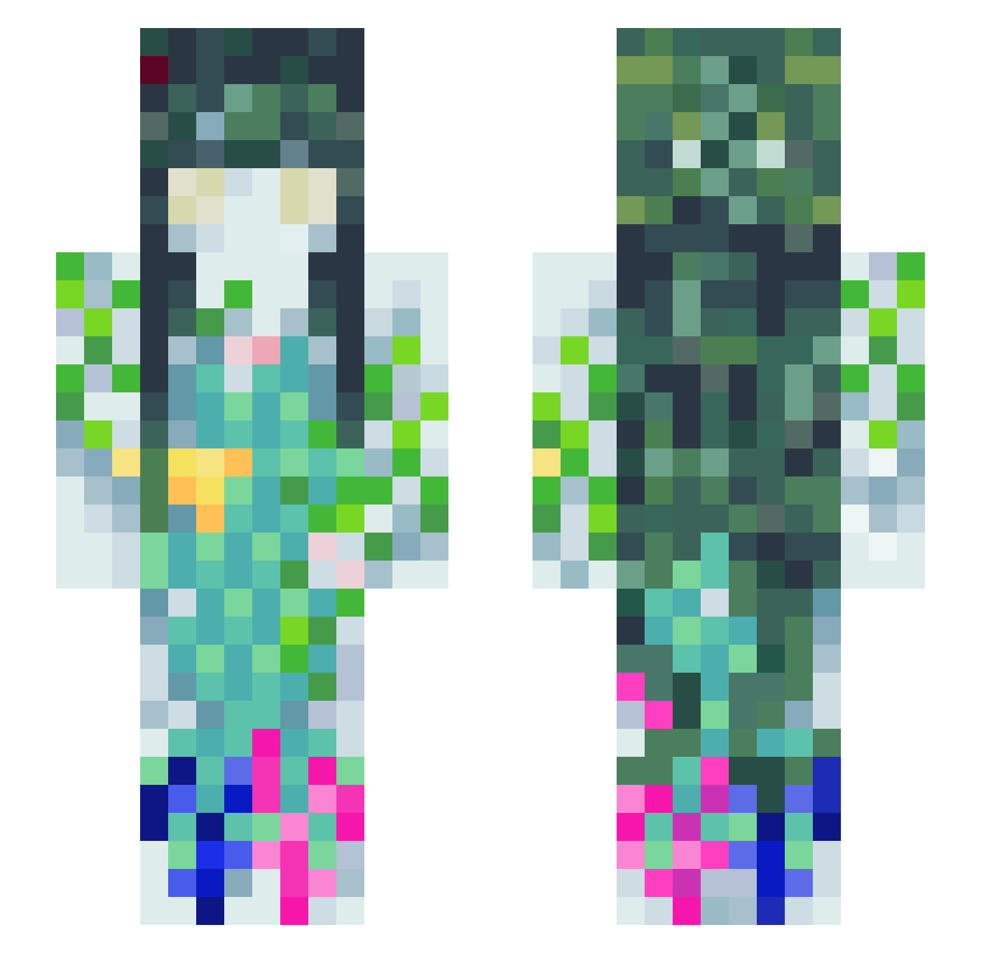 Perryberry Minecraft skin, front and back view