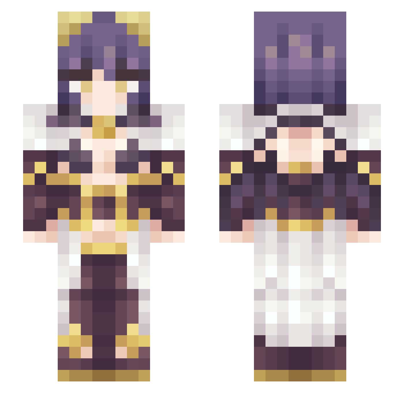 Enigma0001 Minecraft skin, front and back view