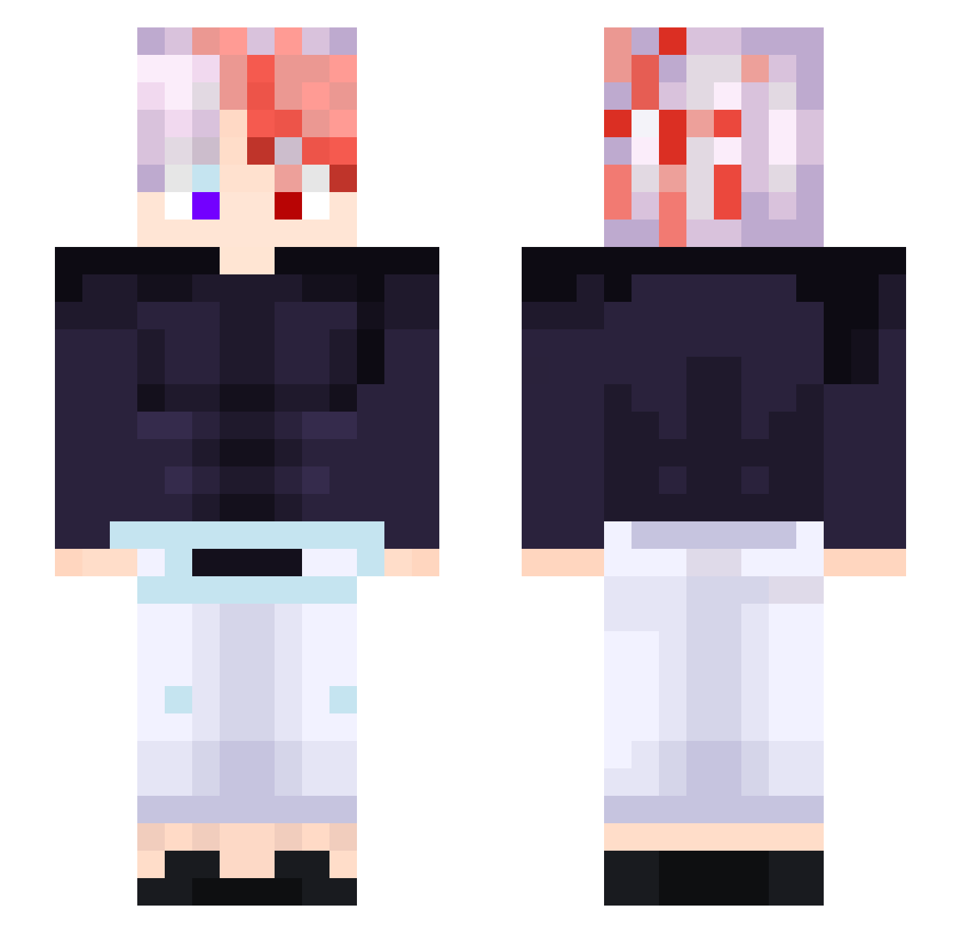 DoodGick Minecraft skin, front and back view