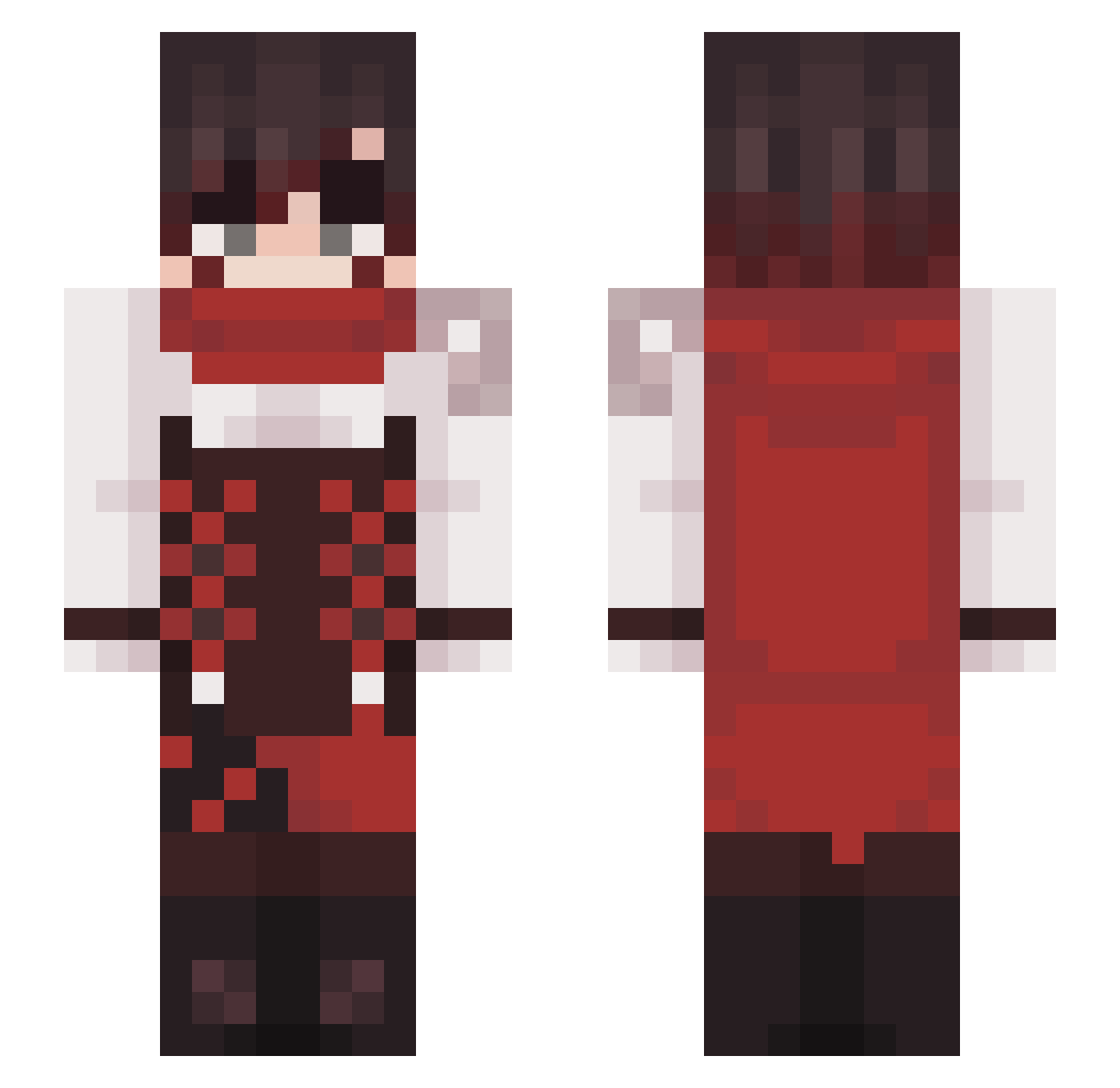 Cassio_Atelier Minecraft skin, front and back view