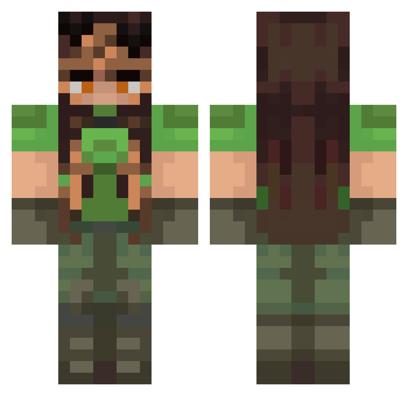 DemonPotato952 Minecraft skin, front and back view