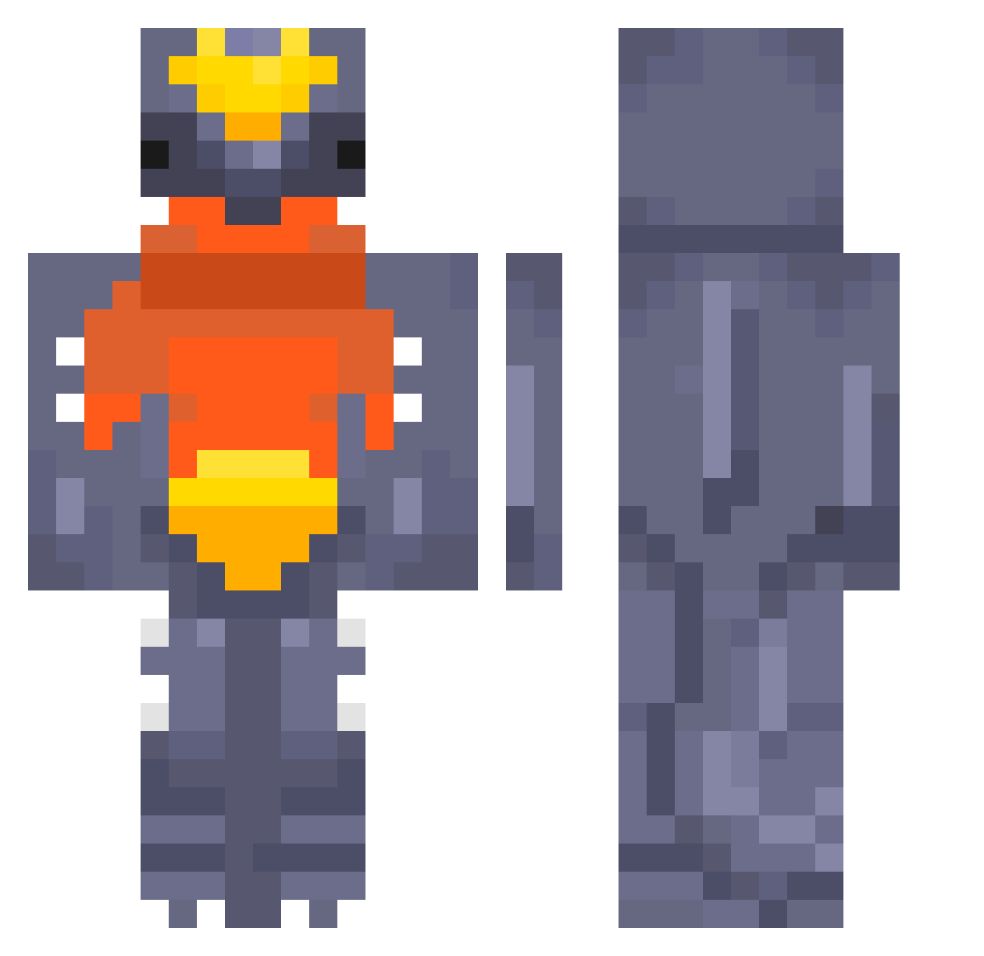 TwoBeContinue Minecraft skin, front and back view