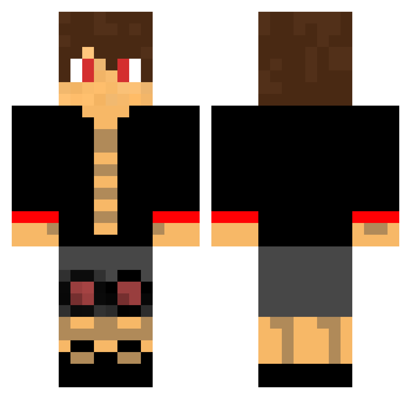 TKcreeper17 Minecraft skin, front and back view