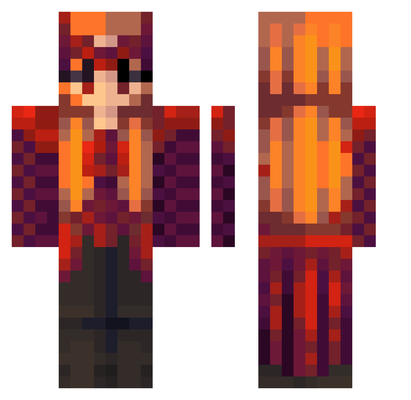elfyselfy Minecraft skin, front and back view