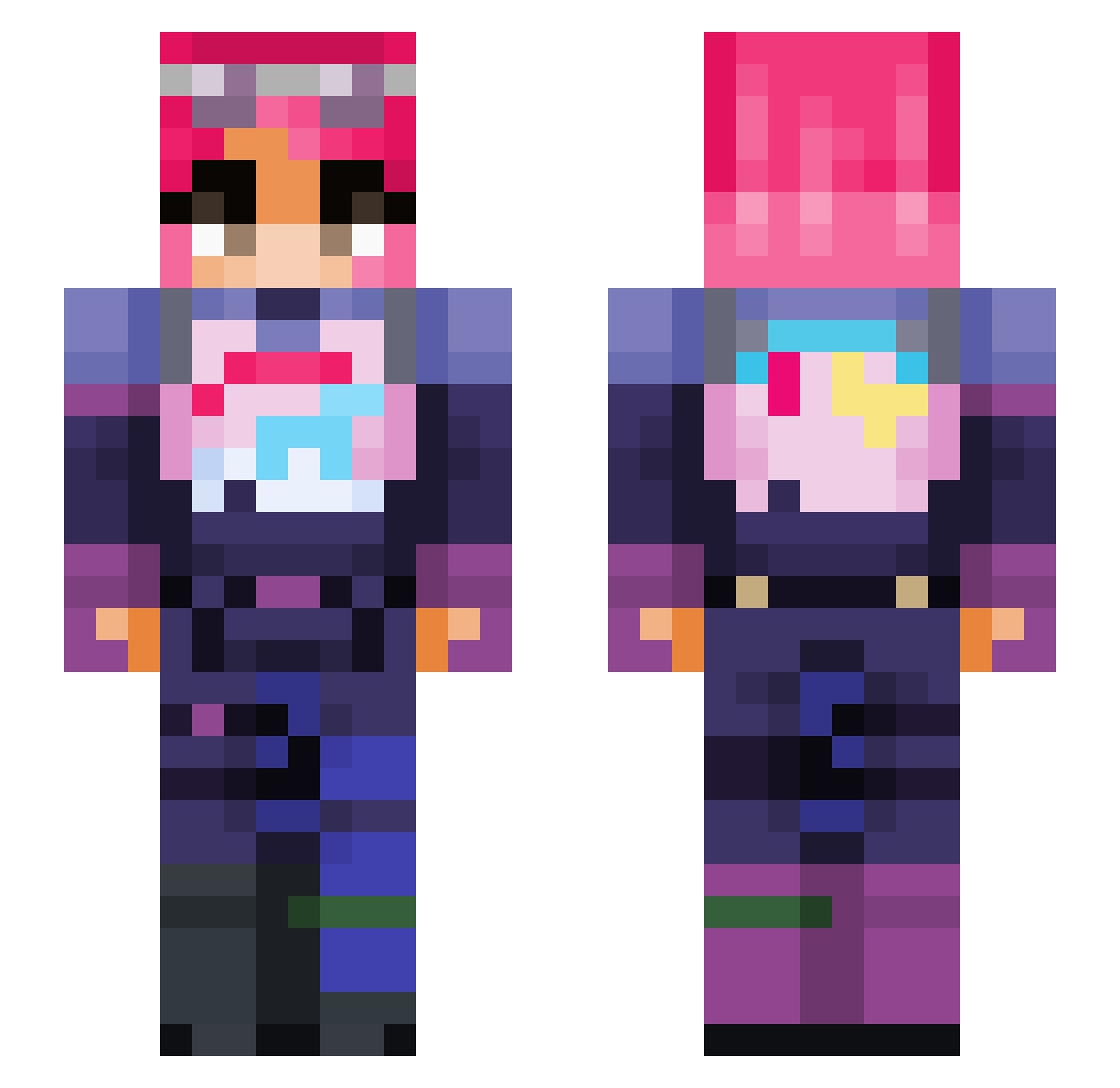 deepcalm Minecraft skin, front and back view