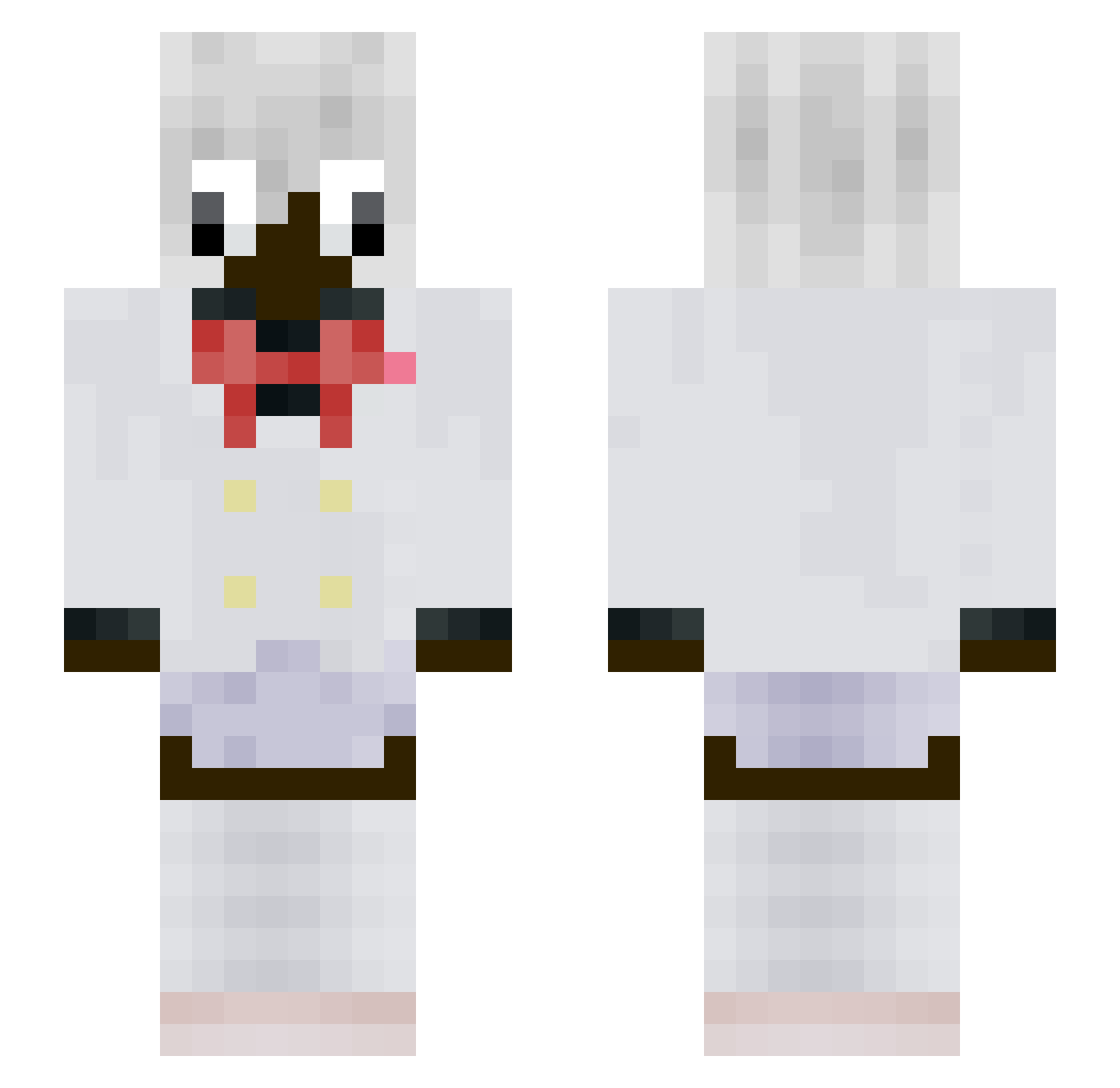 pardopostagem Minecraft skin, front and back view