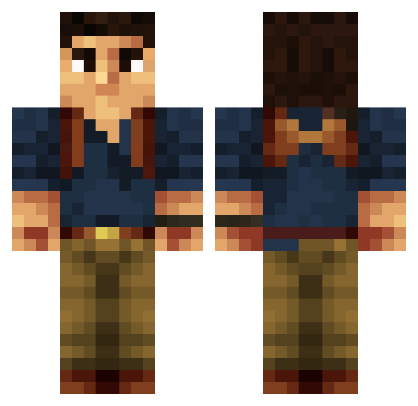 ChefMike Minecraft skin, front and back view