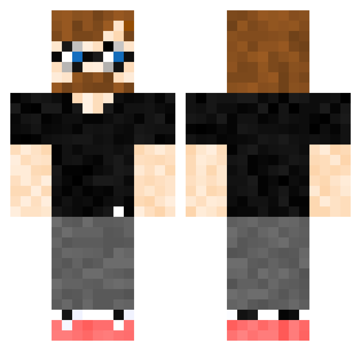 Woodmancer Minecraft skin, front and back view