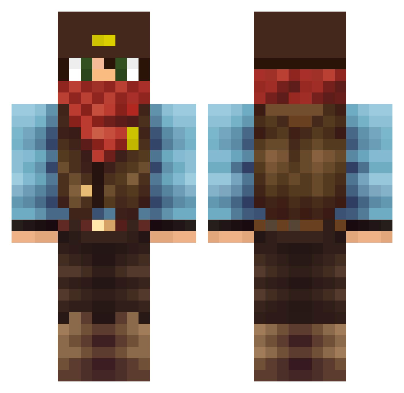 AvidGolfer Minecraft skin, front and back view