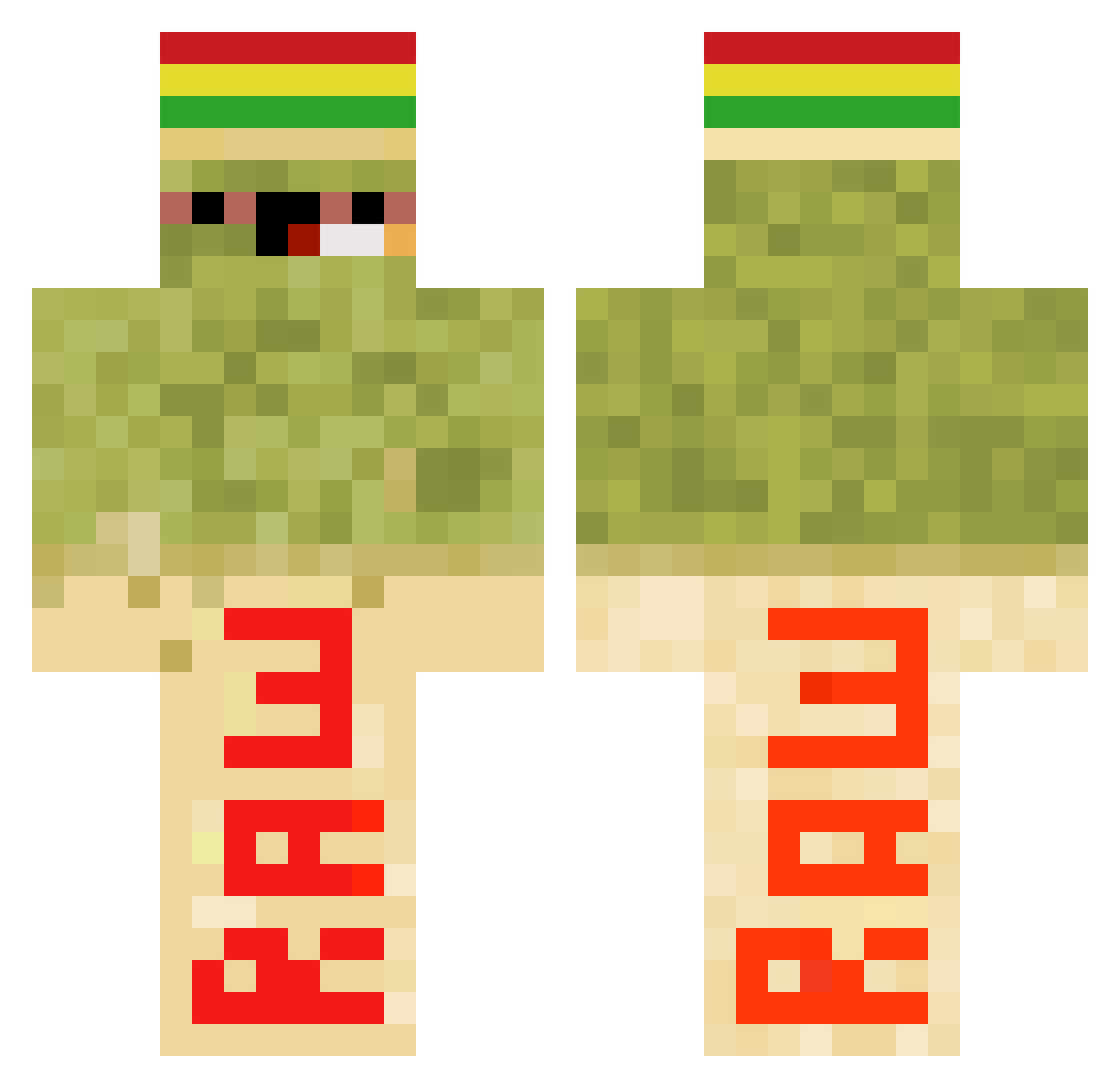 ItsGrippy Minecraft skin, front and back view