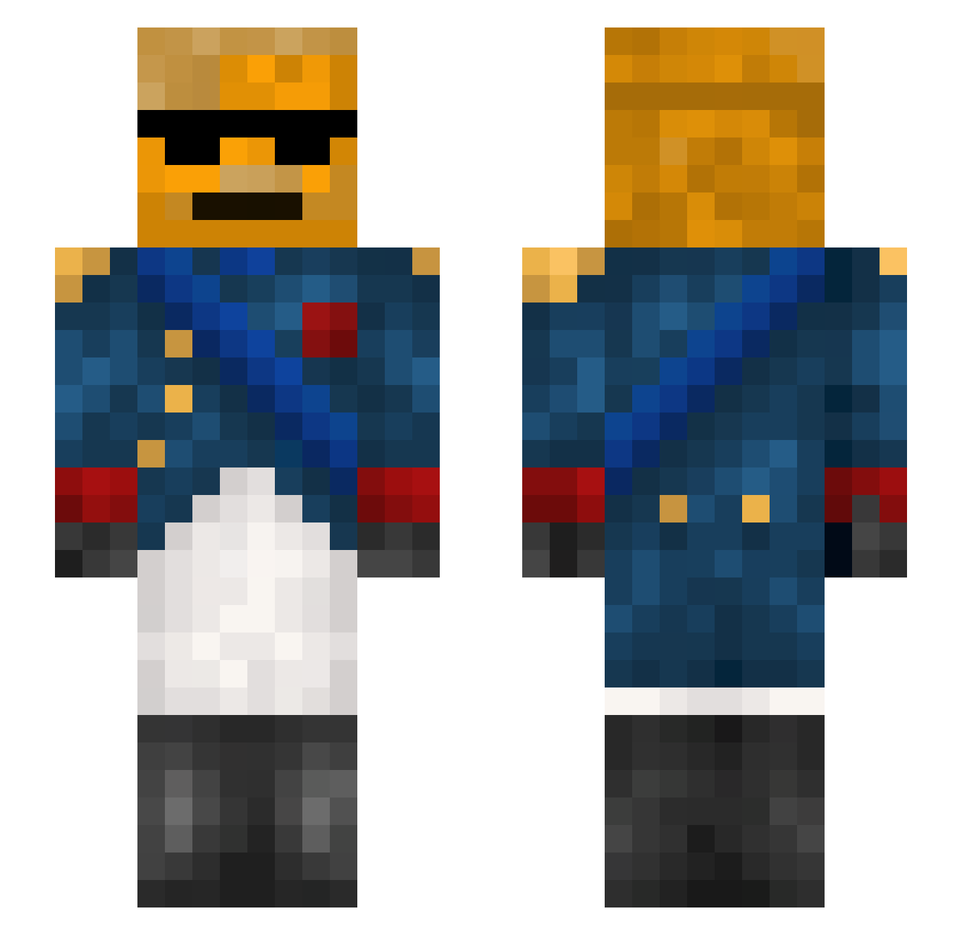 Crozydaddy Minecraft skin, front and back view